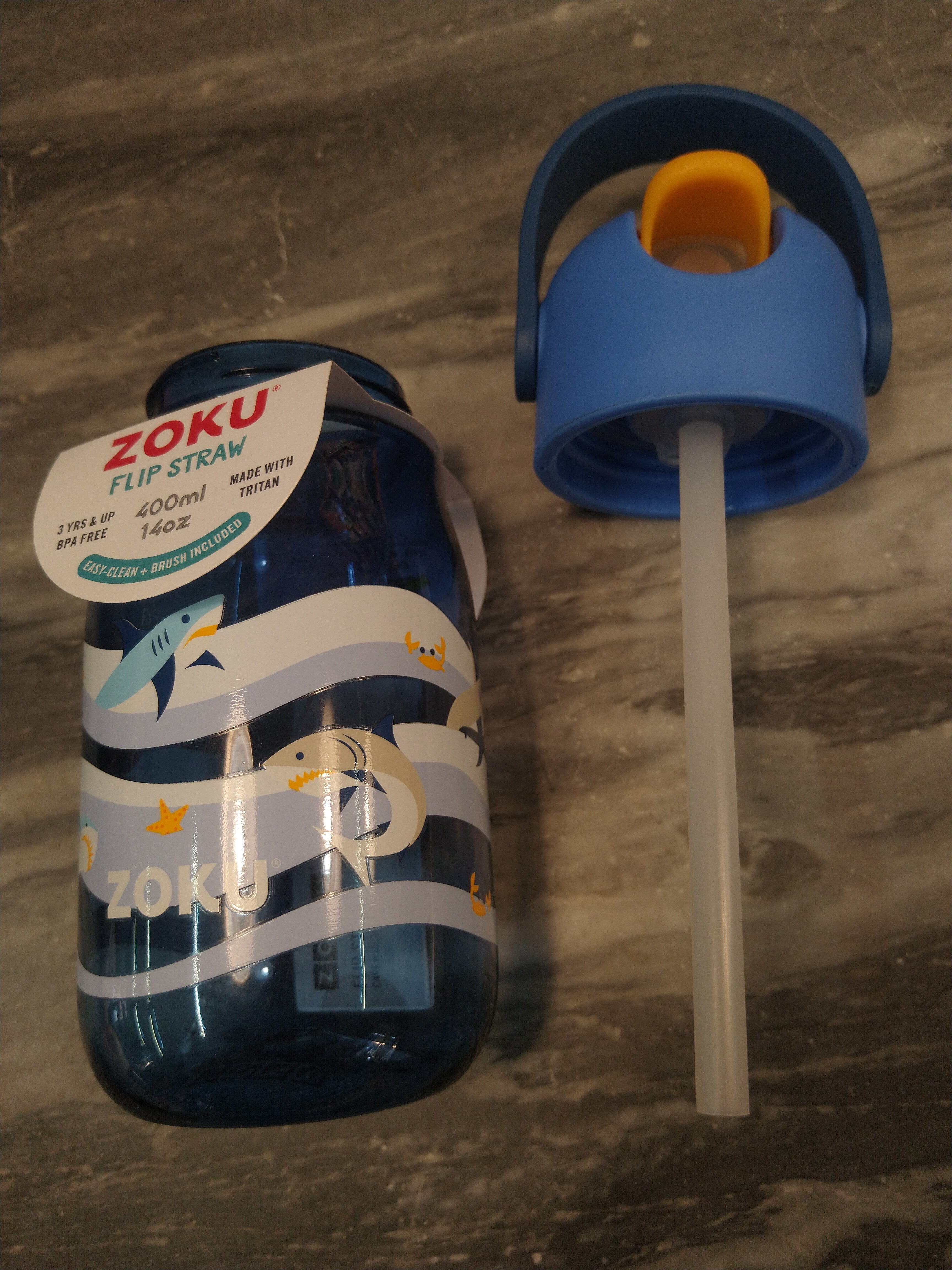 Borraccia in Tritan 465 ml- Squali blu